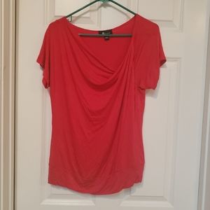 AB Studio Red Asymmetrical  Blouse Size L